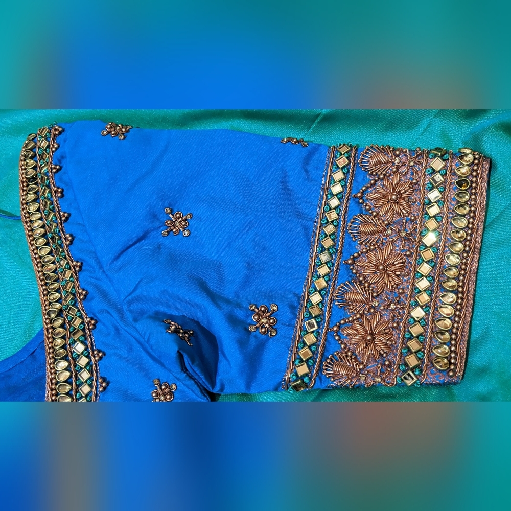 Wedding blouse with stitched